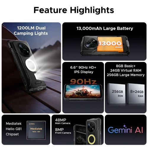 Смартфон Doogee Fire 5 Ultra 6GB/128GB Серый